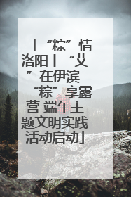 “粽”情洛阳丨“艾”在伊滨 “粽”享露营 端午主题文明实践活动启动