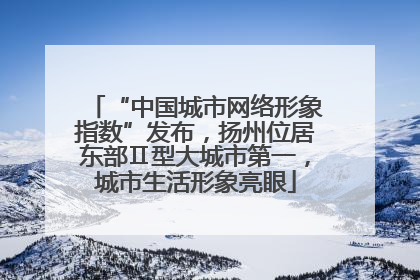 “中国城市网络形象指数”发布，扬州位居东部Ⅱ型大城市第一，城市生活形象亮眼