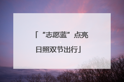 “志愿蓝”点亮日照双节出行