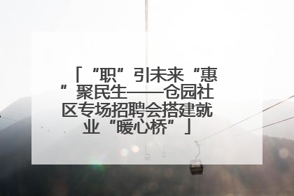 “职”引未来“惠”聚民生——仓园社区专场招聘会搭建就业“暖心桥”
