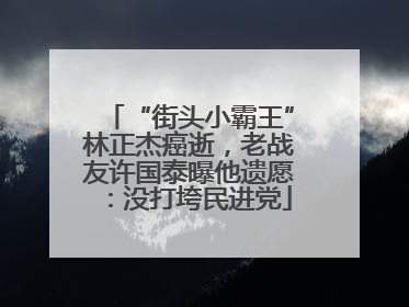 “街头小霸王”林正杰癌逝，老战友许国泰曝他遗愿：没打垮民进党