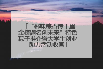 “郴味粽香传千里 金榜题名创未来”特色粽子推介暨大学生创业助力活动收官