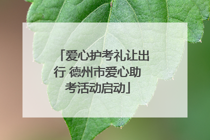 爱心护考礼让出行 德州市爱心助考活动启动