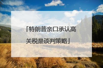 特朗普亲口承认高关税是谈判策略