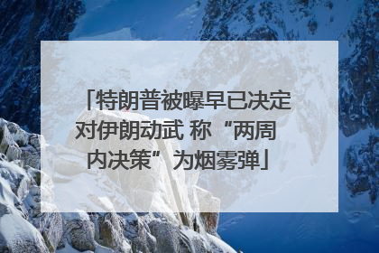 特朗普被曝早已决定对伊朗动武 称“两周内决策”为烟雾弹