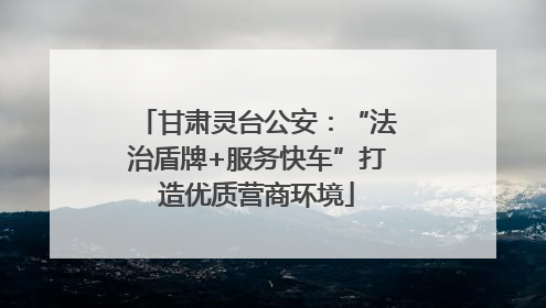 甘肃灵台公安：“法治盾牌+服务快车”打造优质营商环境