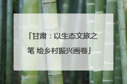 甘肃：以生态文旅之笔 绘乡村振兴画卷