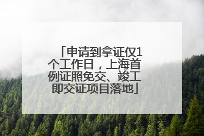 申请到拿证仅1个工作日，上海首例证照免交、竣工即交证项目落地