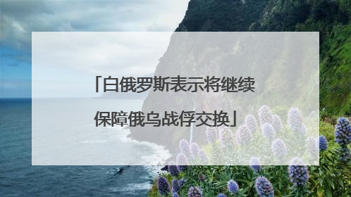 白俄罗斯表示将继续保障俄乌战俘交换