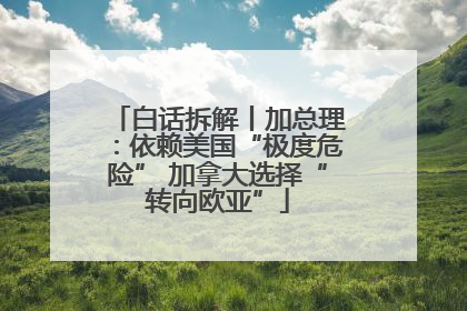 白话拆解丨加总理：依赖美国“极度危险” 加拿大选择“转向欧亚”