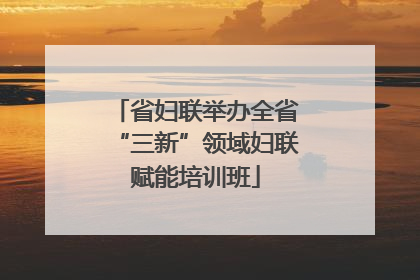 省妇联举办全省“三新”领域妇联赋能培训班