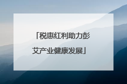 税惠红利助力彭艾产业健康发展