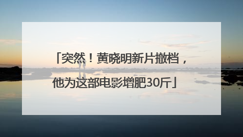 突然！黄晓明新片撤档，他为这部电影增肥30斤