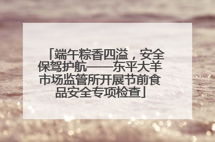端午粽香四溢，安全保驾护航——东平大羊市场监管所开展节前食品安全专项检查