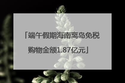 端午假期海南离岛免税购物金额1.87亿元