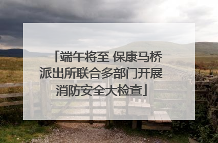 端午将至 保康马桥派出所联合多部门开展消防安全大检查