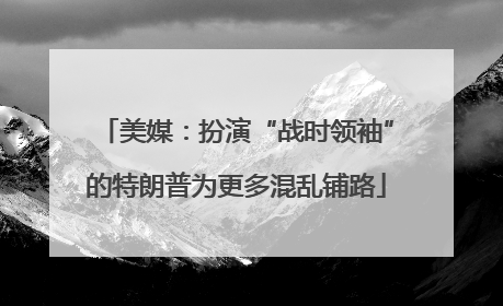 美媒：扮演“战时领袖”的特朗普为更多混乱铺路