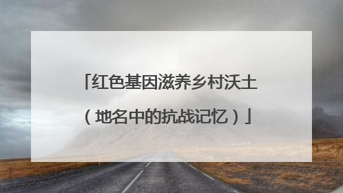 红色基因滋养乡村沃土（地名中的抗战记忆）
