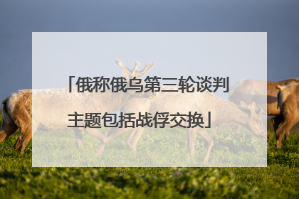 俄称俄乌第三轮谈判主题包括战俘交换