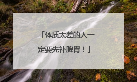 体质太差的人一定要先补脾胃！