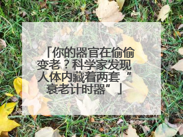 你的器官在偷偷变老？科学家发现人体内藏着两套“衰老计时器”