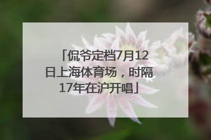 侃爷定档7月12日上海体育场，时隔17年在沪开唱