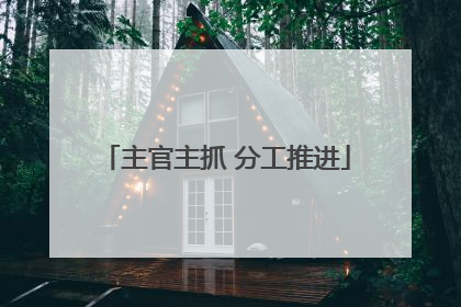主官主抓 分工推进