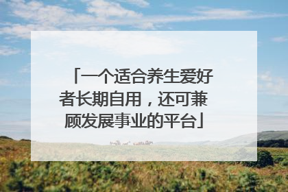 一个适合养生爱好者长期自用，还可兼顾发展事业的平台