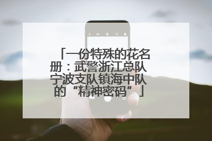 一份特殊的花名册：武警浙江总队宁波支队镇海中队的“精神密码”