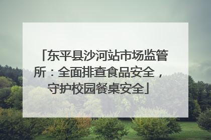 东平县沙河站市场监管所：全面排查食品安全，守护校园餐桌安全