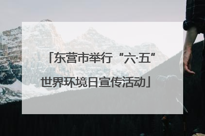 东营市举行“六·五”世界环境日宣传活动