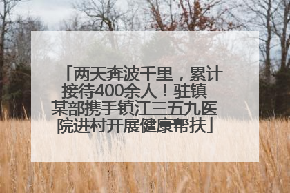 两天奔波千里，累计接待400余人！驻镇某部携手镇江三五九医院进村开展健康帮扶