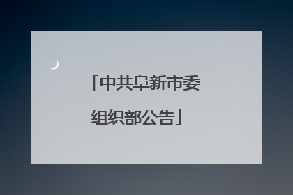 中共阜新市委组织部公告