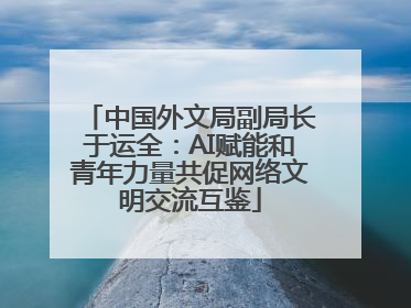 中国外文局副局长于运全：AI赋能和青年力量共促网络文明交流互鉴