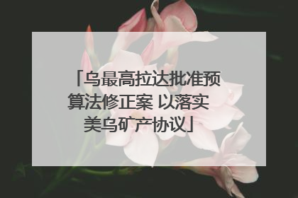 乌最高拉达批准预算法修正案 以落实美乌矿产协议