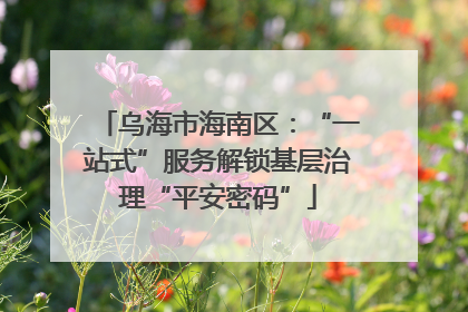 乌海市海南区：“一站式”服务解锁基层治理“平安密码”