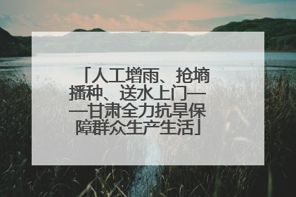 人工增雨、抢墒播种、送水上门——甘肃全力抗旱保障群众生产生活