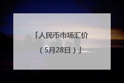 人民币市场汇价（5月28日）