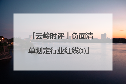 云岭时评丨负面清单划定行业红线③