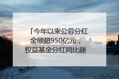 今年以来公募分红金额超950亿元，权益基金分红同比翻倍｜招财猫