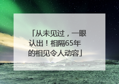 从未见过，一眼认出！相隔65年的相见令人动容