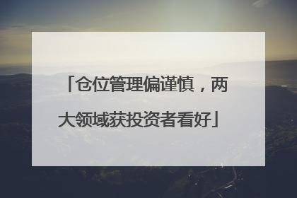 仓位管理偏谨慎，两大领域获投资者看好