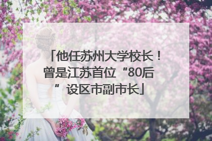 他任苏州大学校长！曾是江苏首位“80后”设区市副市长