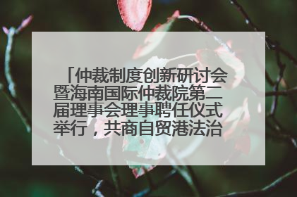 仲裁制度创新研讨会暨海南国际仲裁院第二届理事会理事聘任仪式举行，共商自贸港法治建设新路径