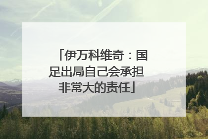 伊万科维奇：国足出局自己会承担非常大的责任