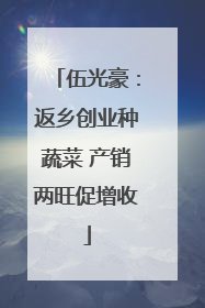 伍光豪：返乡创业种蔬菜 产销两旺促增收