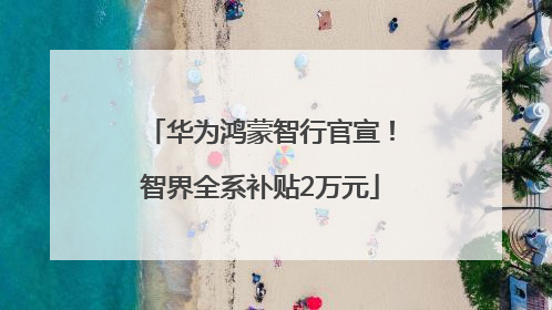 华为鸿蒙智行官宣！智界全系补贴2万元