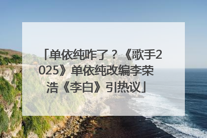 单依纯咋了？《歌手2025》单依纯改编李荣浩《李白》引热议