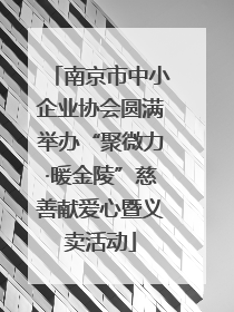 南京市中小企业协会圆满举办“聚微力·暖金陵”慈善献爱心暨义卖活动