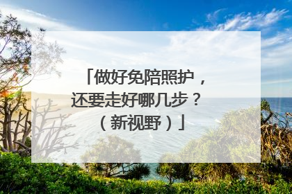 做好免陪照护，还要走好哪几步？（新视野）